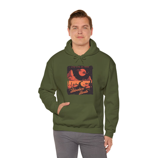Adventure Awaits Unisex Heavy Blend™ Hooded Sweatshirt