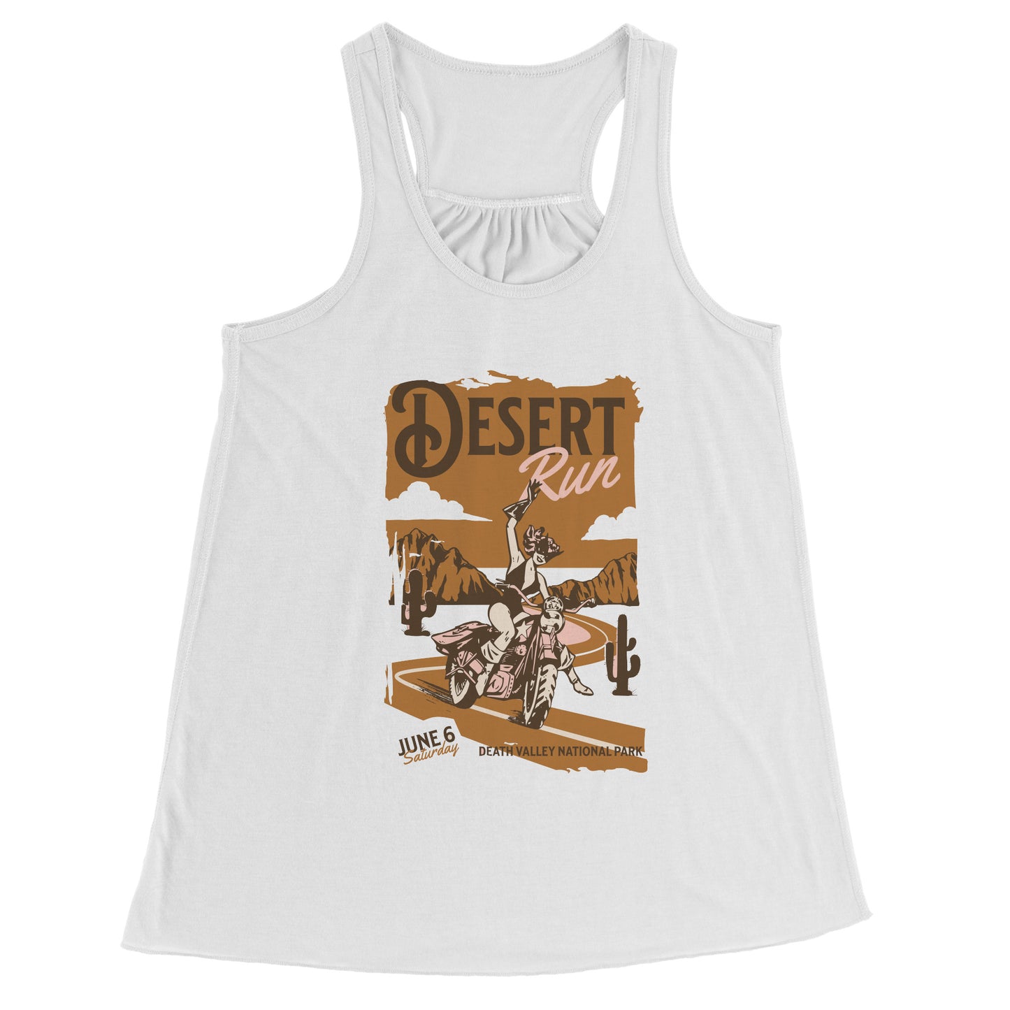 Desert Motorcycle Run Flowy Tank