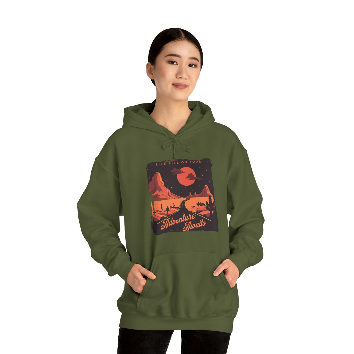 Adventure Awaits Unisex Heavy Blend™ Hooded Sweatshirt