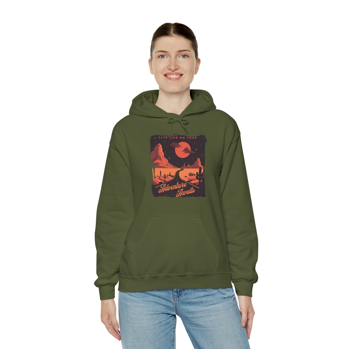 Adventure Awaits Unisex Heavy Blend™ Hooded Sweatshirt