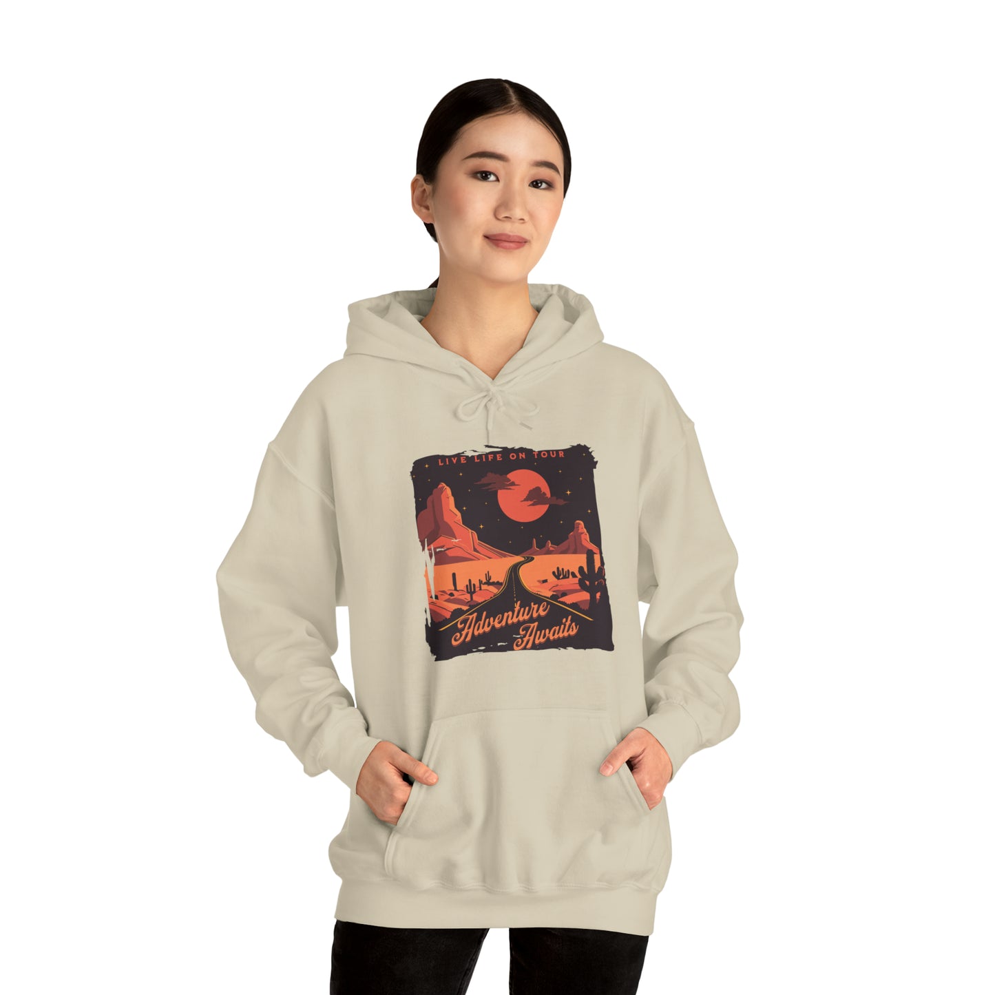 Adventure Awaits Unisex Heavy Blend™ Hooded Sweatshirt