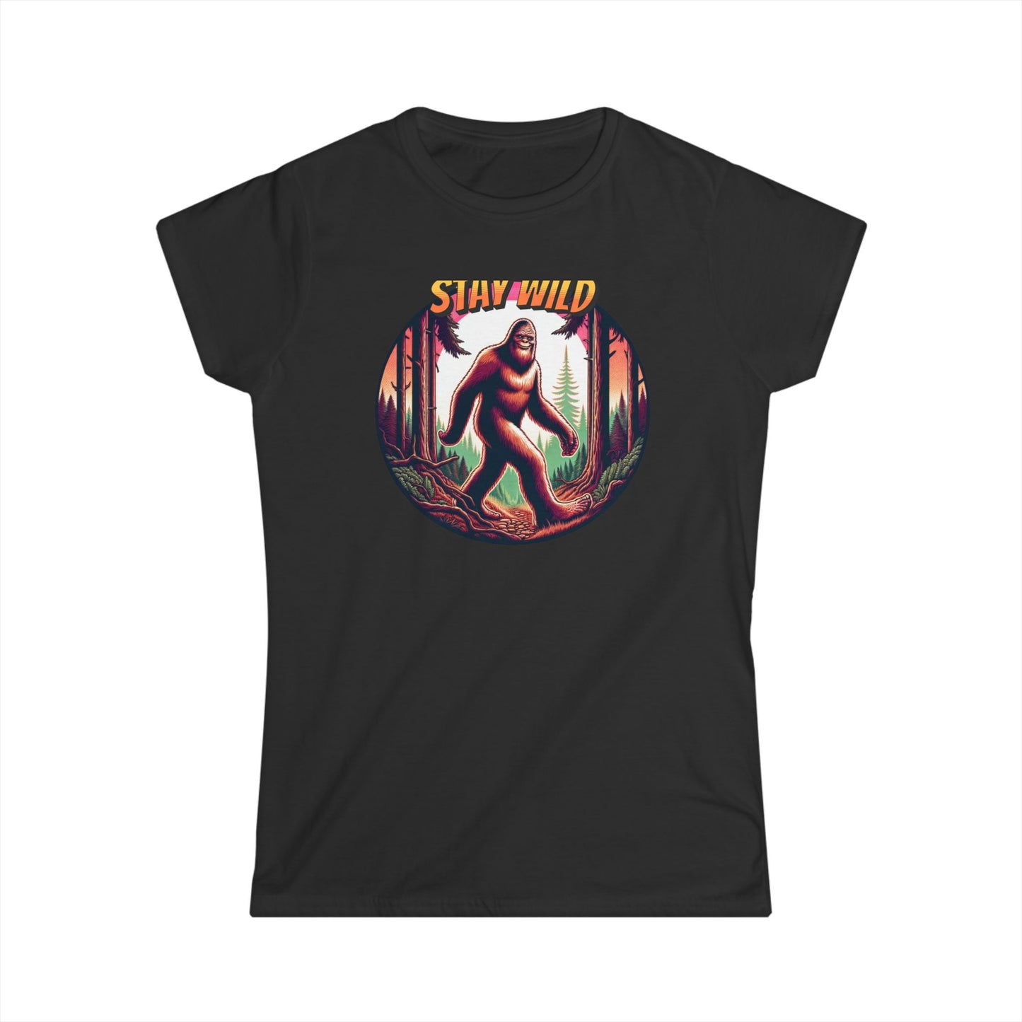Women's Tshirt Bigfoot Stay Wild