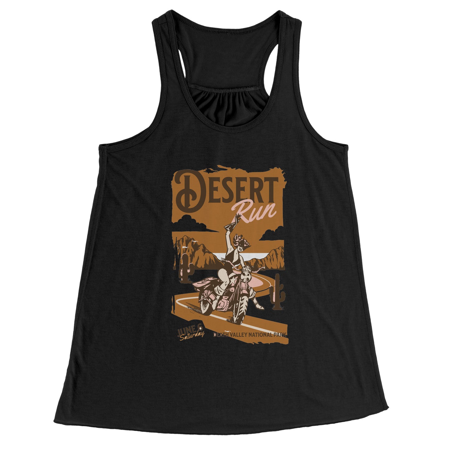 Desert Motorcycle Run Flowy Tank