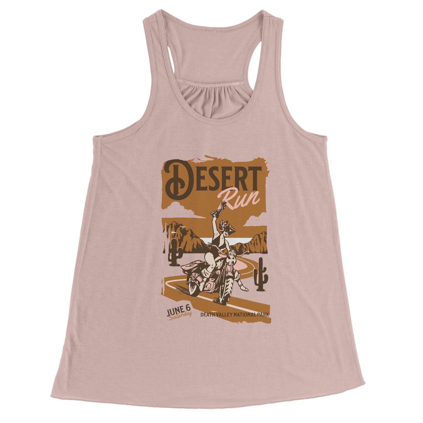 Desert Motorcycle Run Flowy Tank